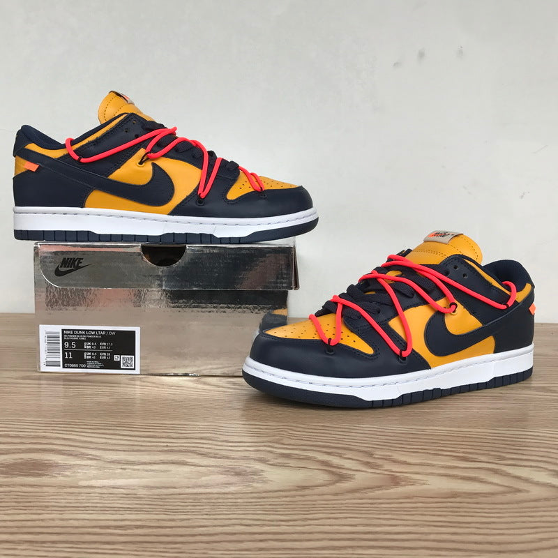 Nike Dunk Low Off White University Gold Midnight Navy Reps Sneaker CT0856-700