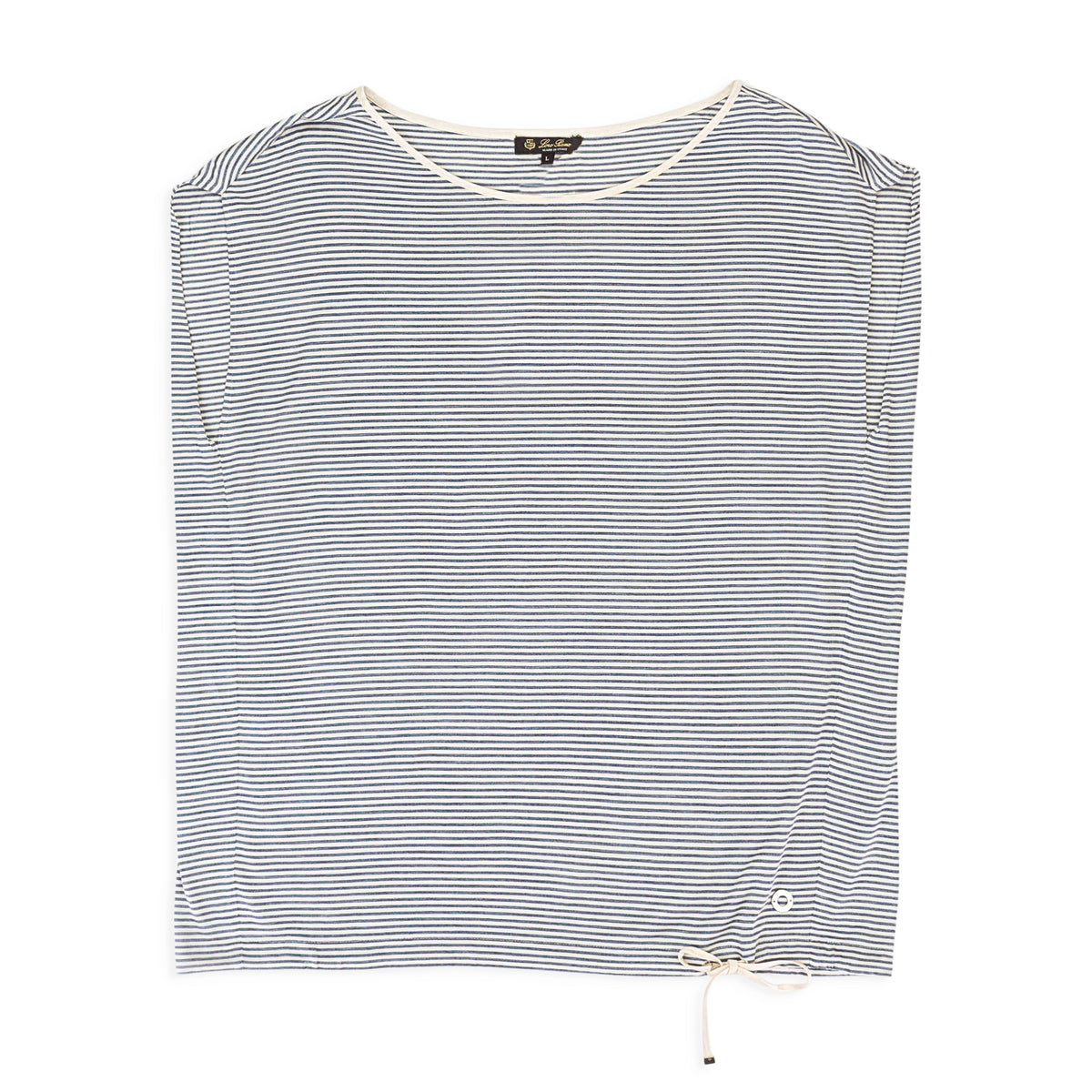 SILK STRIPED WHITE/GRAY BLOUSE
