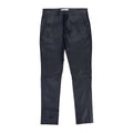 FAUX LEATHER PANEL NAVY TROUSER