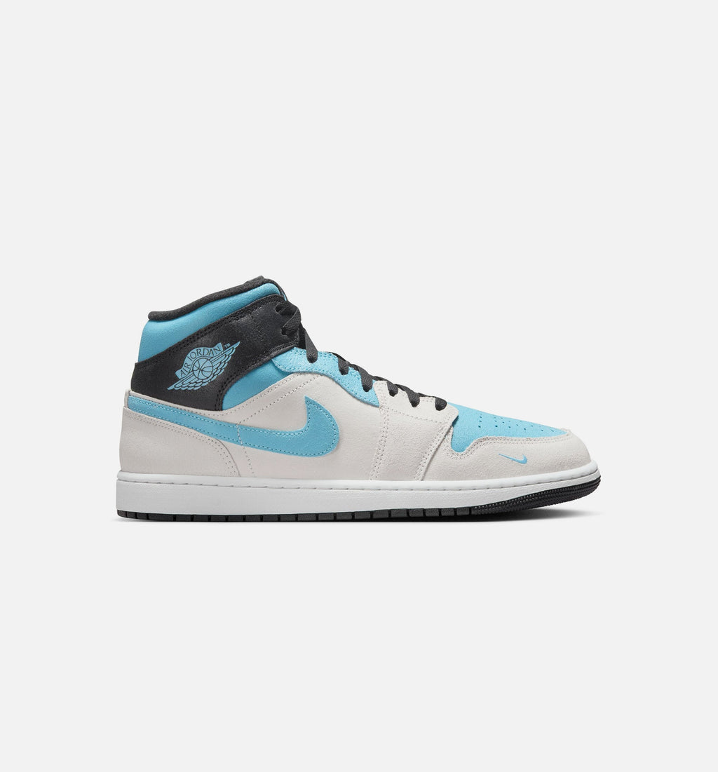 Air Jordan 1 Mid SE Men's Lifestyle Shoes - Summit White Blue Chill Black