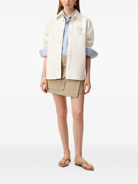 AMI Paris cotton knitted Ami De Coeur overshirt