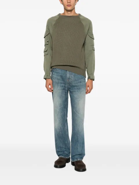 Balmain cargo-pocket panelled sweater