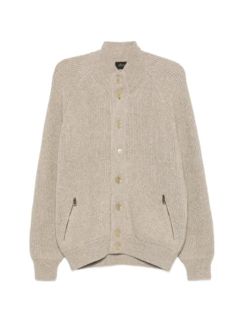 Brioni ribbed-knit high-neck cardigan