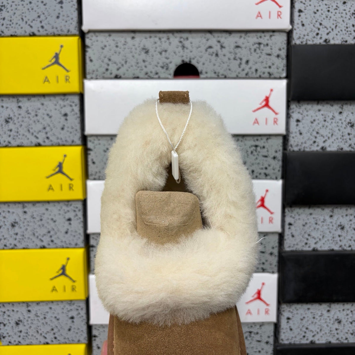 UGG Kallen Fold-Over Shearling Mule – Suede Open-Back Slipper with Cream Shearling Cuff & Chunky Lug Platform Sole in Chestnut