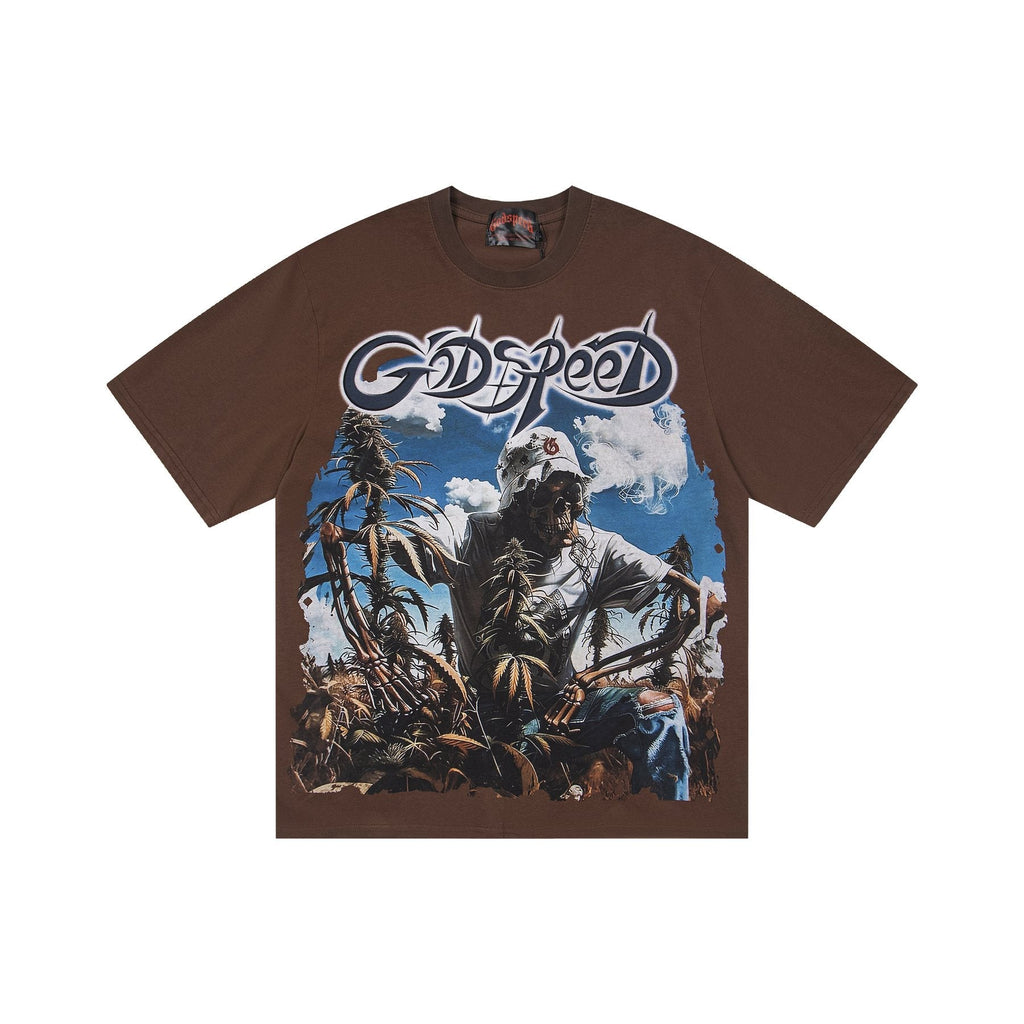 Godspeed It's Legalized Skeleton Palm Graphic T-Shirt