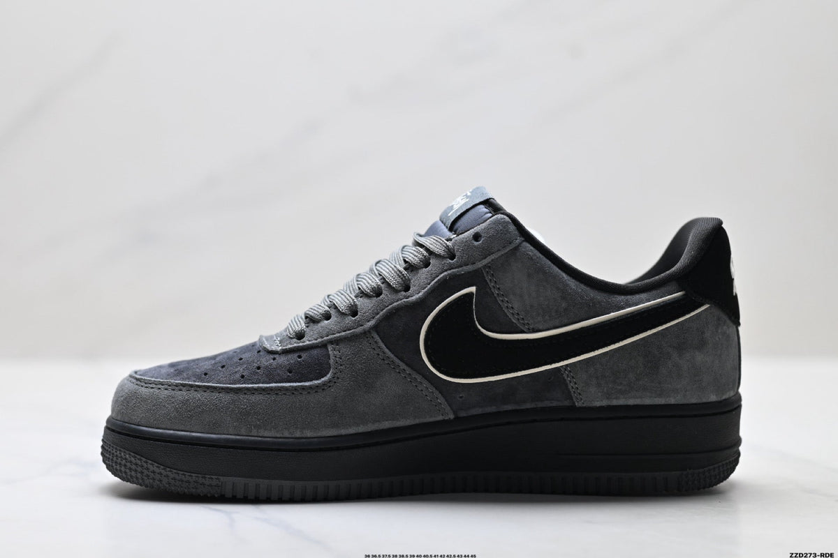 Nike Air Force 1 Low Charcoal Black Unisex Sneakers Style 08