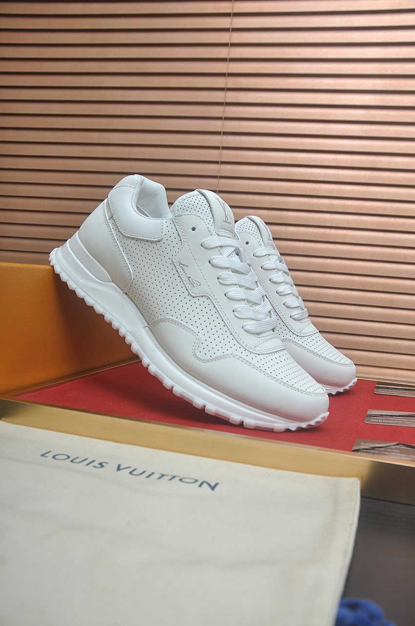 Louis Vuitton White Perforated Low-Top Sneakers