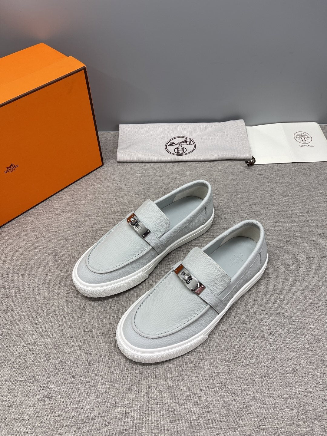 Hermès Textured Bar Loafers